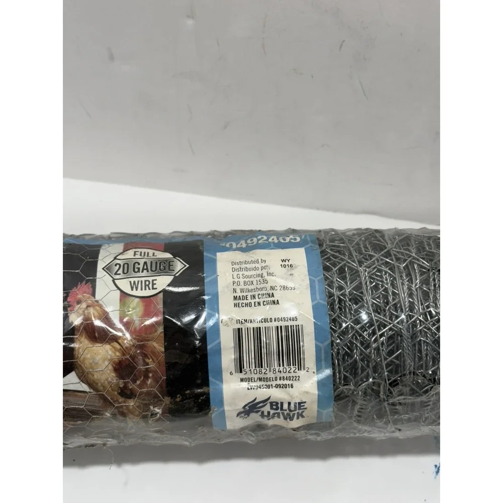25 Feet x2feet 20 Gauge Wire Fence Chicken Hex Netting Mala Hexagonal Blue Hawk